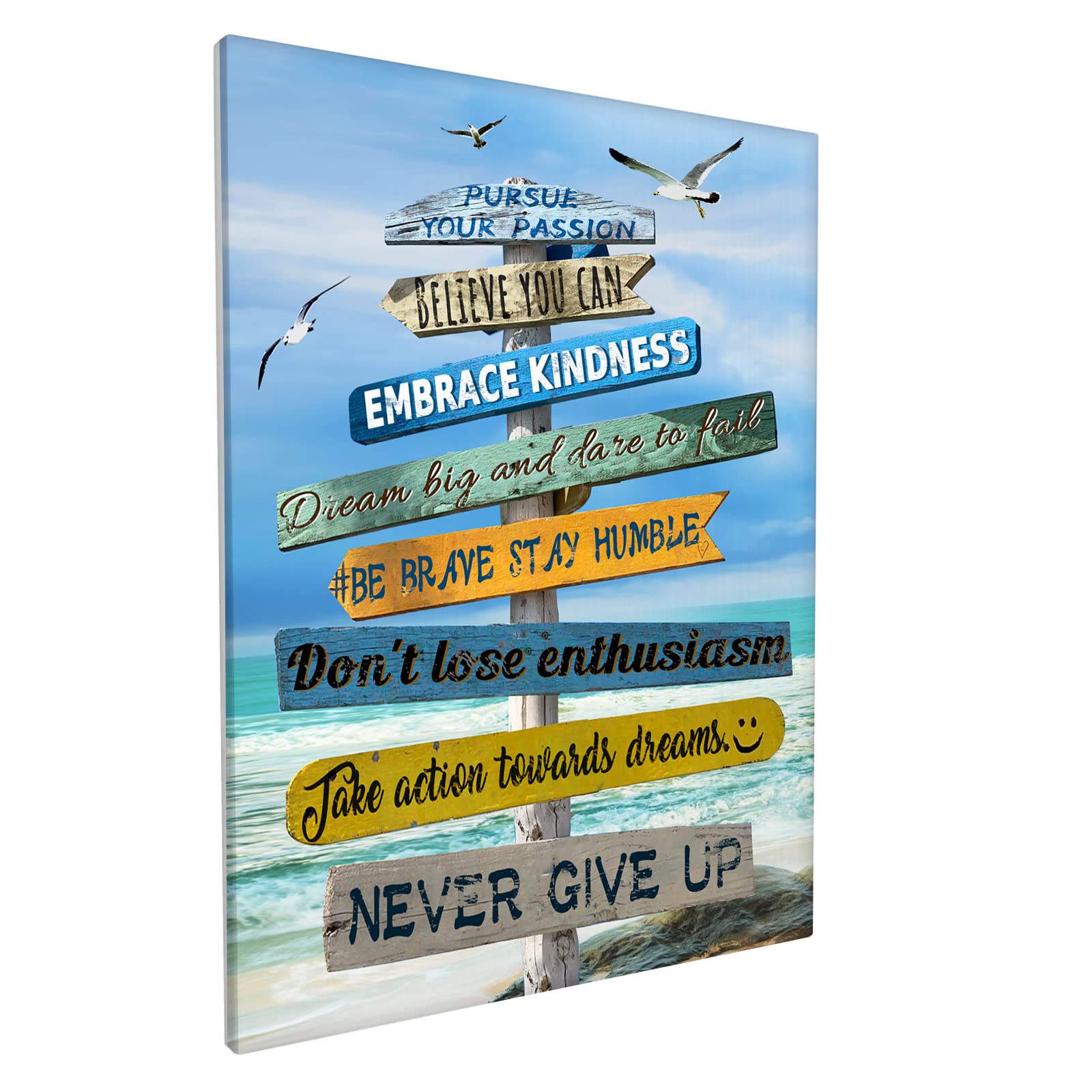 Amazon.com: NIAXAUYT Inspirational Wall Art Motivational Ocean Beach ...