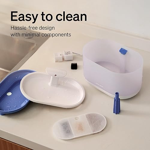 Vista 8 de PETLIBRO - Fuente de agua de 71 fl oz/2.1 L para gatos y perros, ultra silenciosa, sin BPA, dos modos de caudal y nivel de agua visible, cuenco