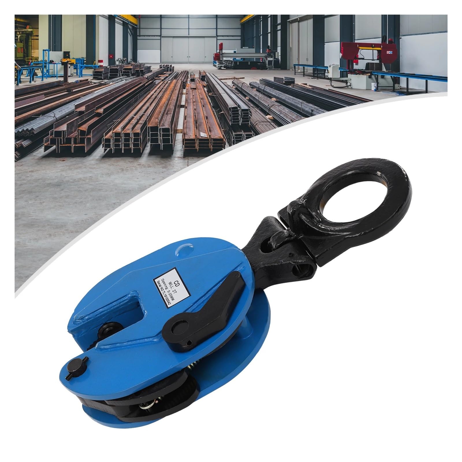 Chwytak do podnoszenia płyt metalowych 2T | Uchwyt do podnoszenia płyt stalowych w pionie 0-25 mm