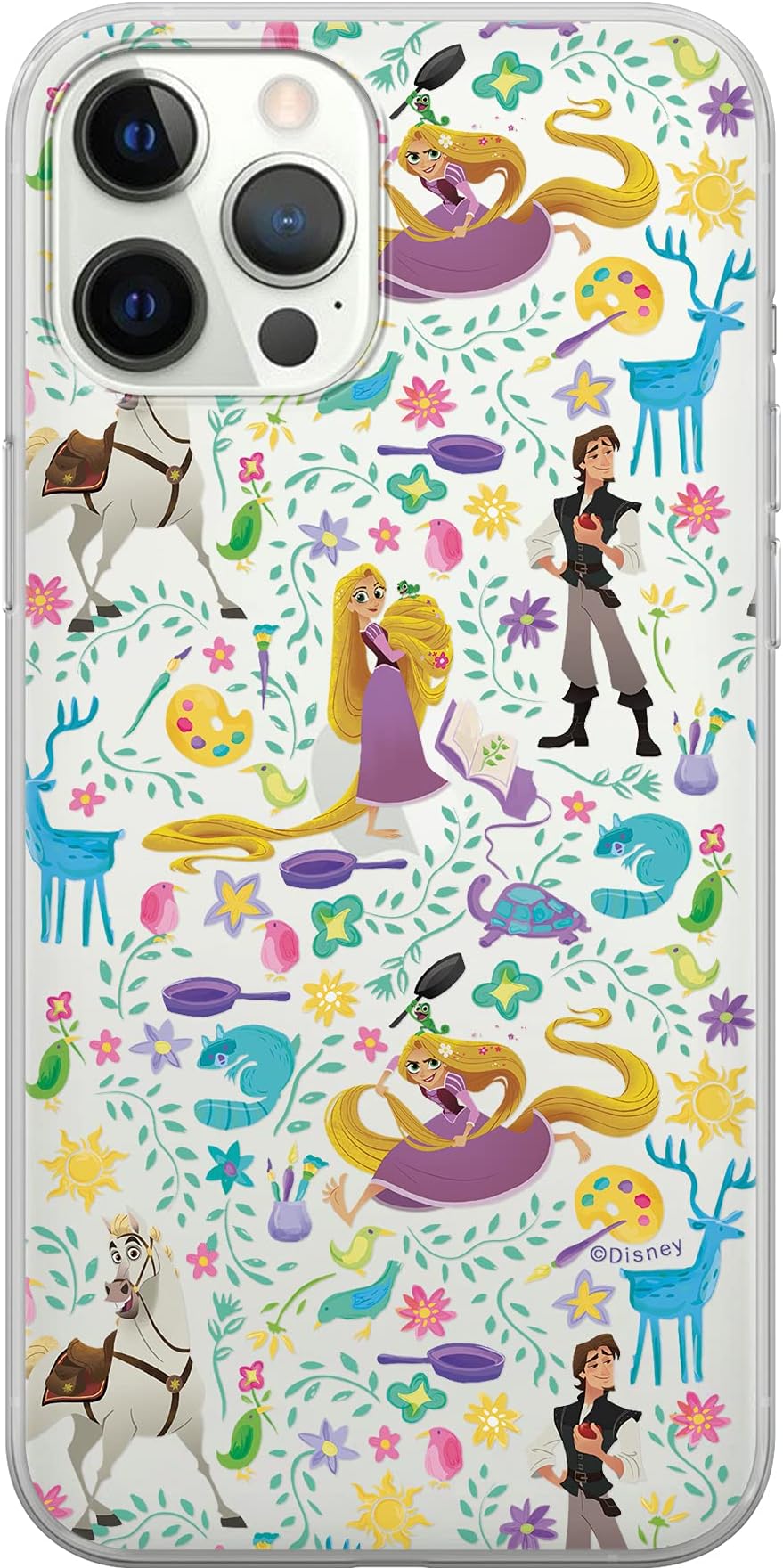 ERT GROUP Mobile Phone case for Apple iPhone 12/12 PRO Original and Officially Licensed Disney Pattern Tangled 001 optimally adapted to The Shape of The Mobile Phone, Partially Transparent