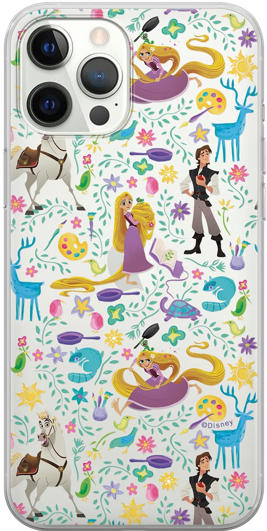 ERT GROUP Mobile Phone case for Apple iPhone 12/12 PRO Original and Officially Licensed Disney Pattern Tangled 001 optimally adapted to The Shape of The Mobile Phone, Partially Transparent