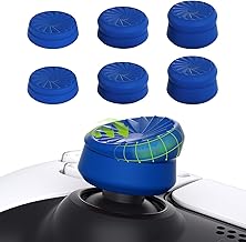 PlayVital Joystick Cap for PS5/PS5 Edge Controller, Thumb Grip Thumbstick Cap Cover for PS4, Turbine Joystick Grips Caps for Xbox Core/Xbox One/Elite Series 2/Switch Pro-Blue (3 Pairs)