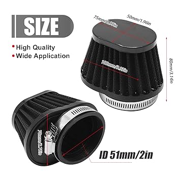 Amazon.com: ZUDKSUY Motorcycle Air Filter Black Clip-on Air
