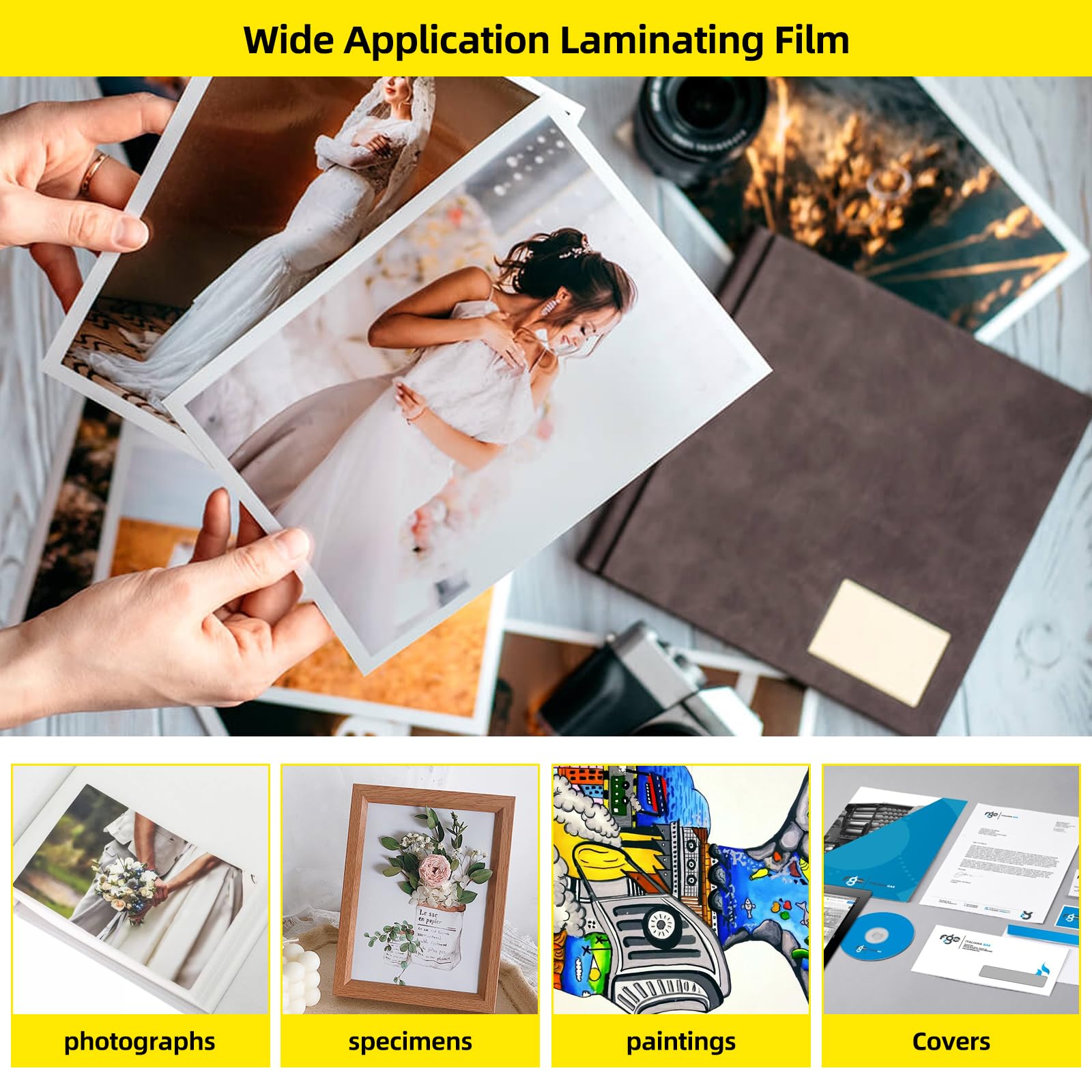 25 Piezas Fundas Plastificar a4 Láminas de Laminación en Frío Transparentes Impermeables Autoadhesivas Láminas Laminadas en Frío para Fotos, Tarjetas de Visita, Copias, Documentos, Tarjetas