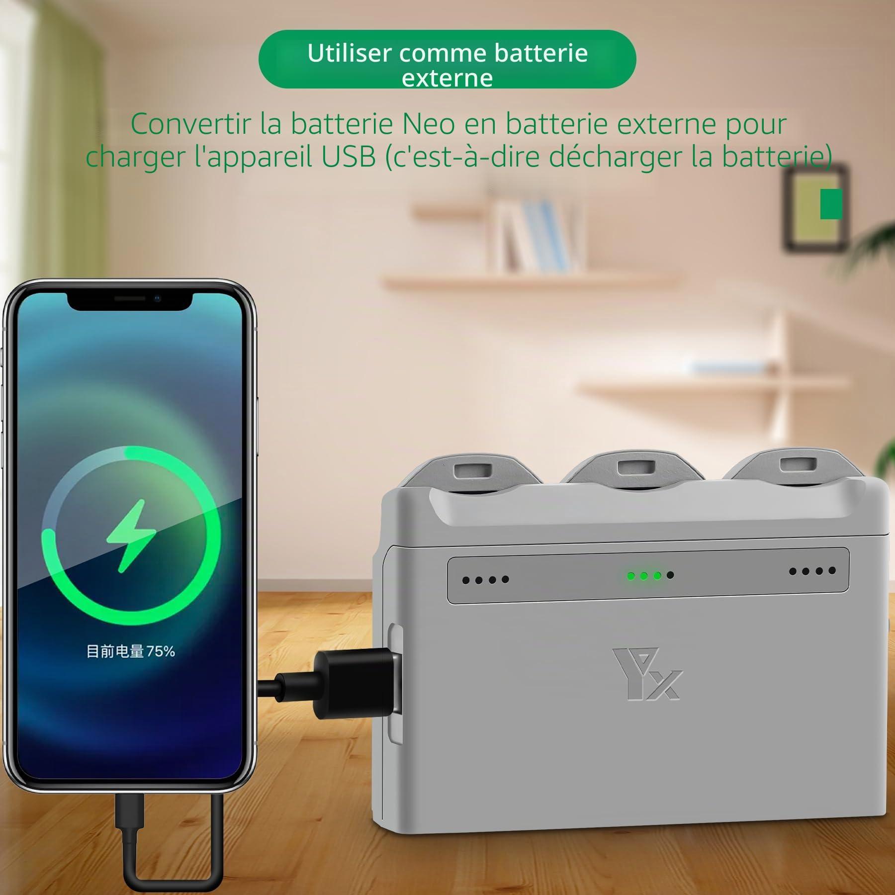 Chargeur de batterie multifonction avec charge de stockage pour drone DJI Neo, hub de charge bidirectionnel, charge rapide 3 batteries accessoires