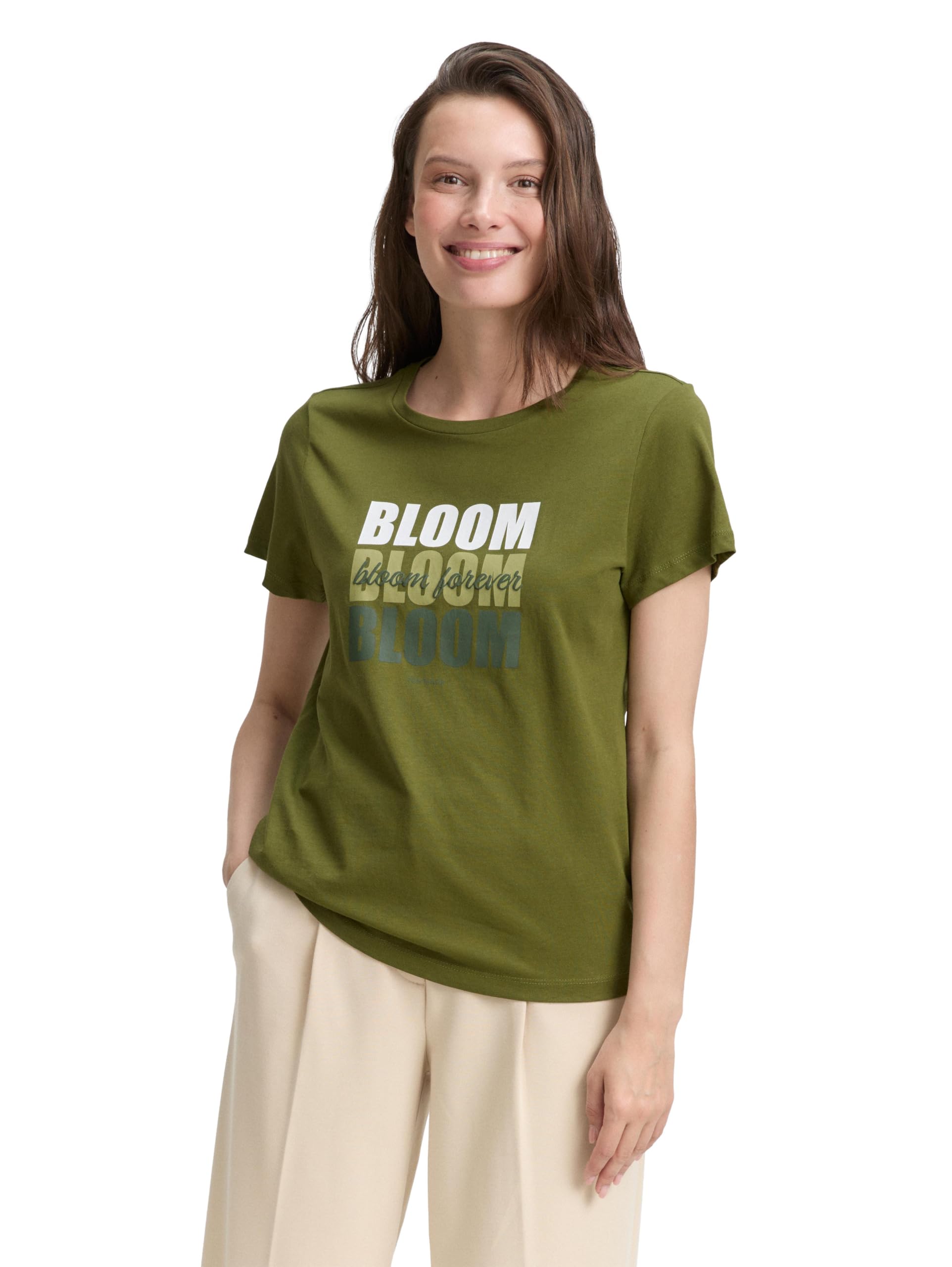 TOM TAILOR Damen Basic T-Shirt mit Print