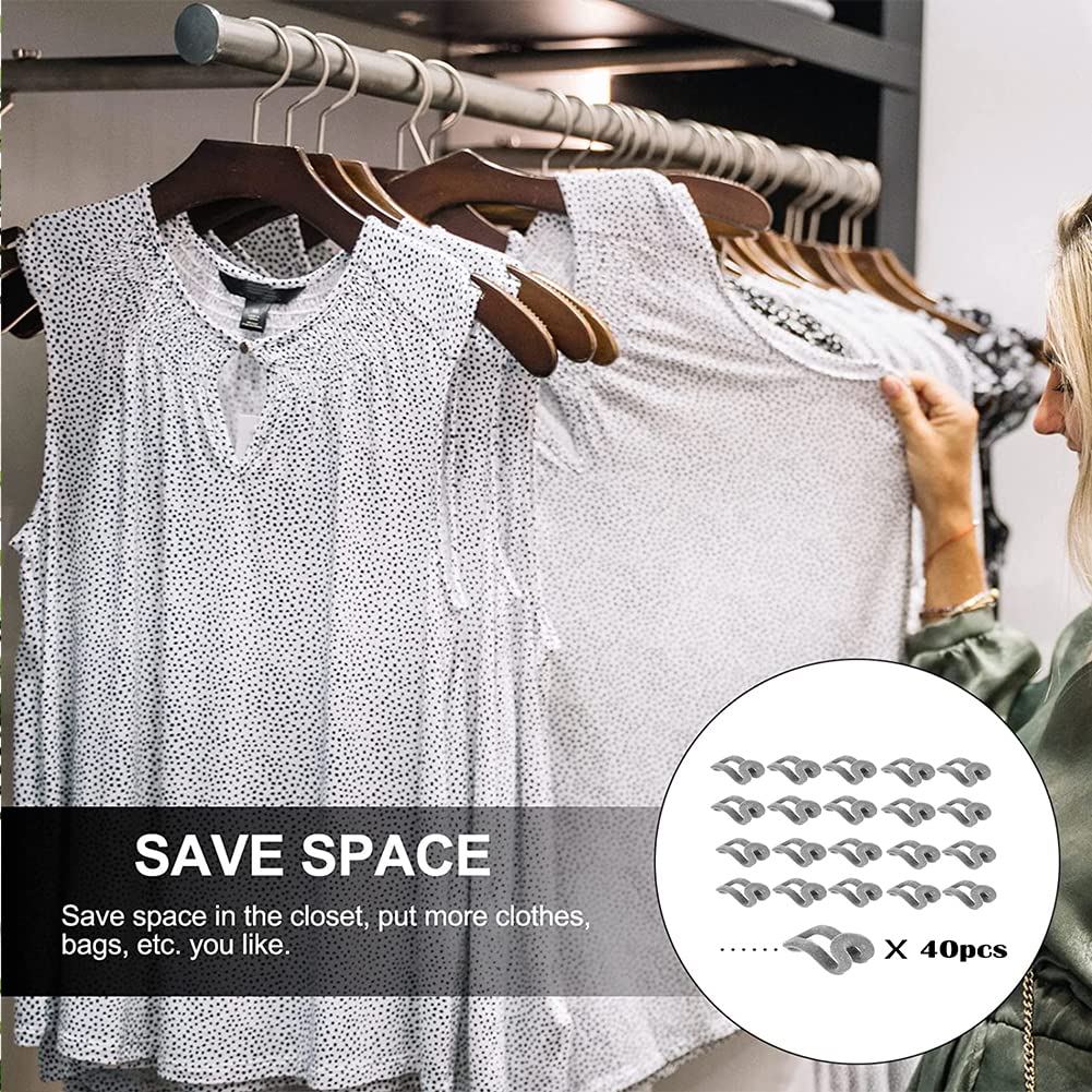 40 Ganci Appendiabiti Floccati - Connettori A Cascata Salvaspazio Per Guardaroba - Foto 12