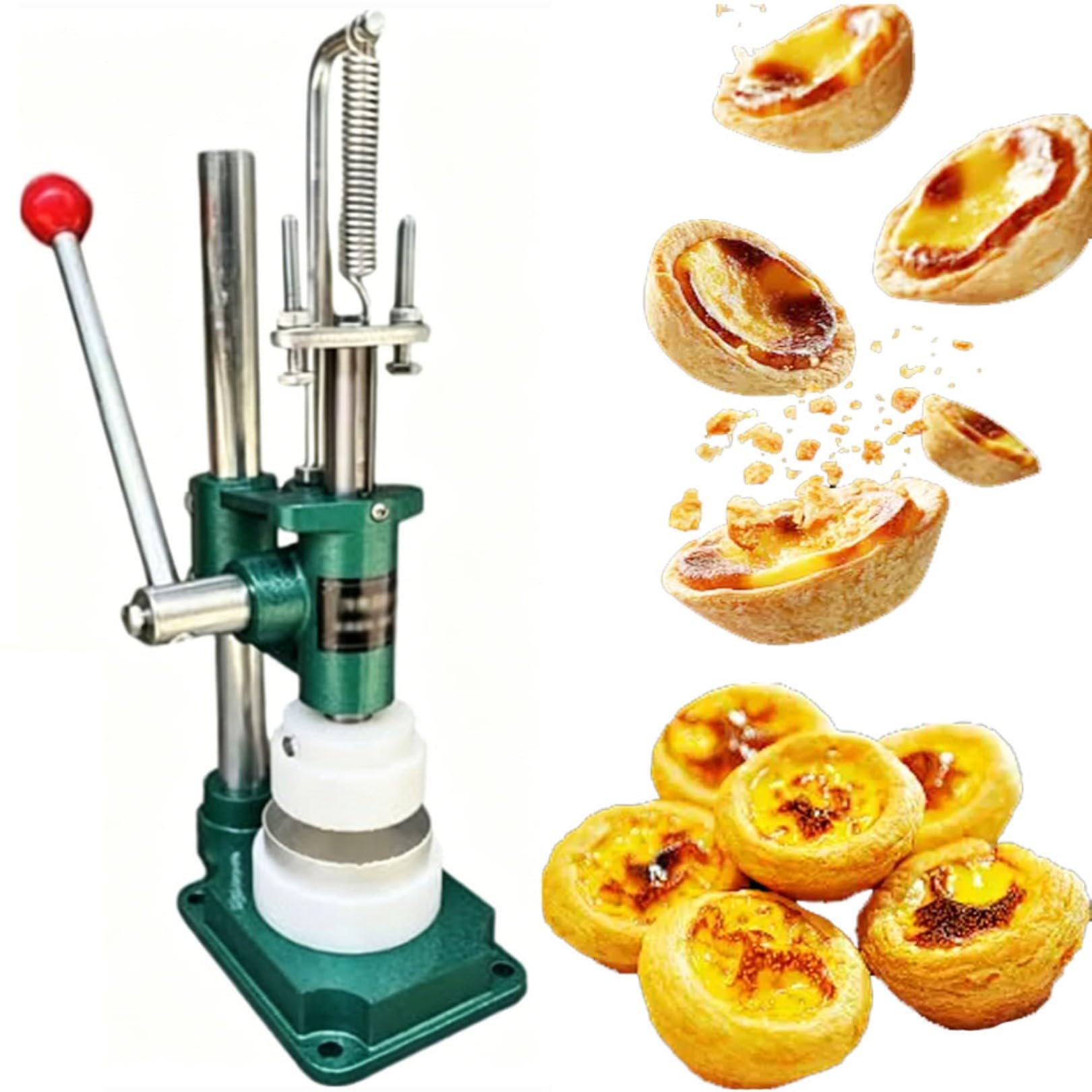 Pressa per torte manuale, pressa a mano con base in ghisa per cuocere torte alla crema pasticcera, perfetta per uso domestico e ristorante