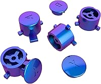 Vista 6 de eXtremeRate Chameleon - Botones ABXY intercambiables color morado y azul para controlador Nintendo Switch Pro, repuesto intercambiable ABXY