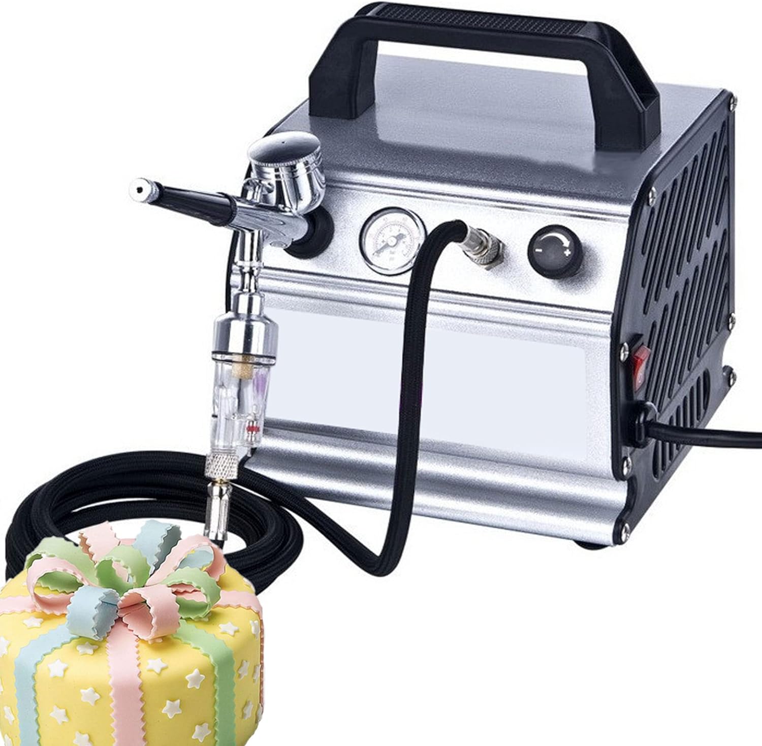 Airbrush Kit with Air Compressor,123W Portable Air Brush Spray Gun,300ml Tattoo Inkjet Model Coloring Beauty Nail Painting Tool,for Makeup Art Nail Painting Tattoo Manicure Cakes Decorating