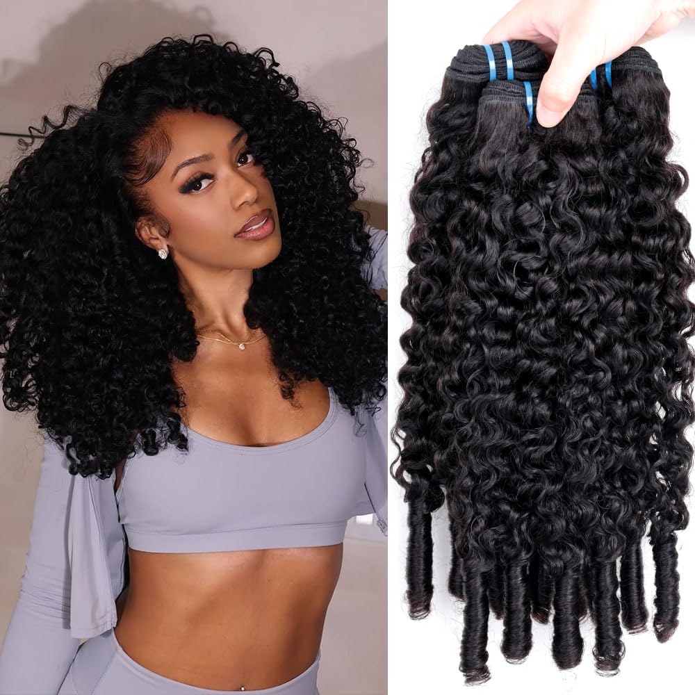 MSGEM Burmese Curly Bundles Human Hair 3C4A Brazilian Virgin Hair 16 18 20 Inches Spiral Ends 3 Bundles Natural Color for Women