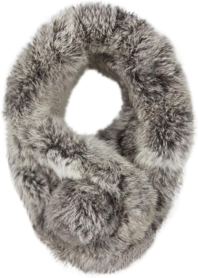 YluckyWomen Faux Fur Collar Scarf Winter Neck Gaiter Plush Neck Wrap Warmer Cozy Warm Neckerchief