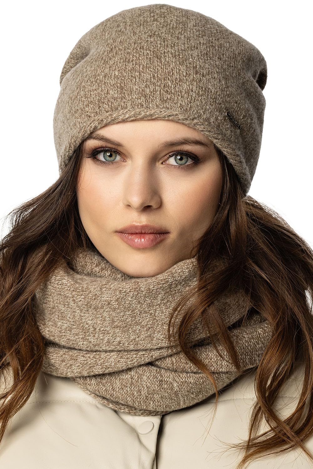 VIVISENCE Damen Winter Loop Schal Aus Modischer Gemütlich Wärmendem Garn Kalte Wintertage Frauen Elegante Melange-Muster Dekorative Und Sportliche Outfits Winter Herbst Modell 7108