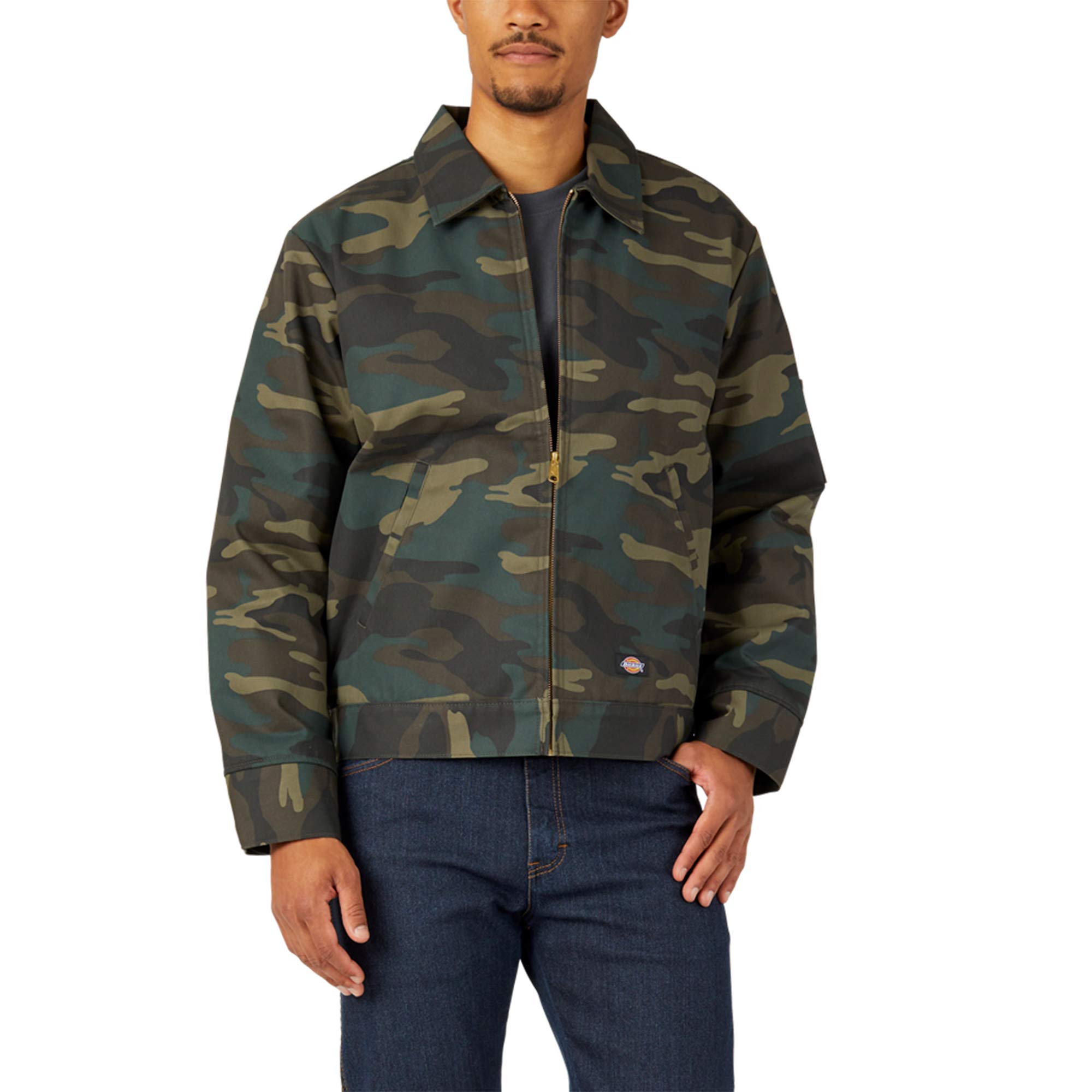 Dickies Men's Insulated Eisenhower Front-Zip Jacket Work Utility Outerwear, Hunter Green Camo, XL