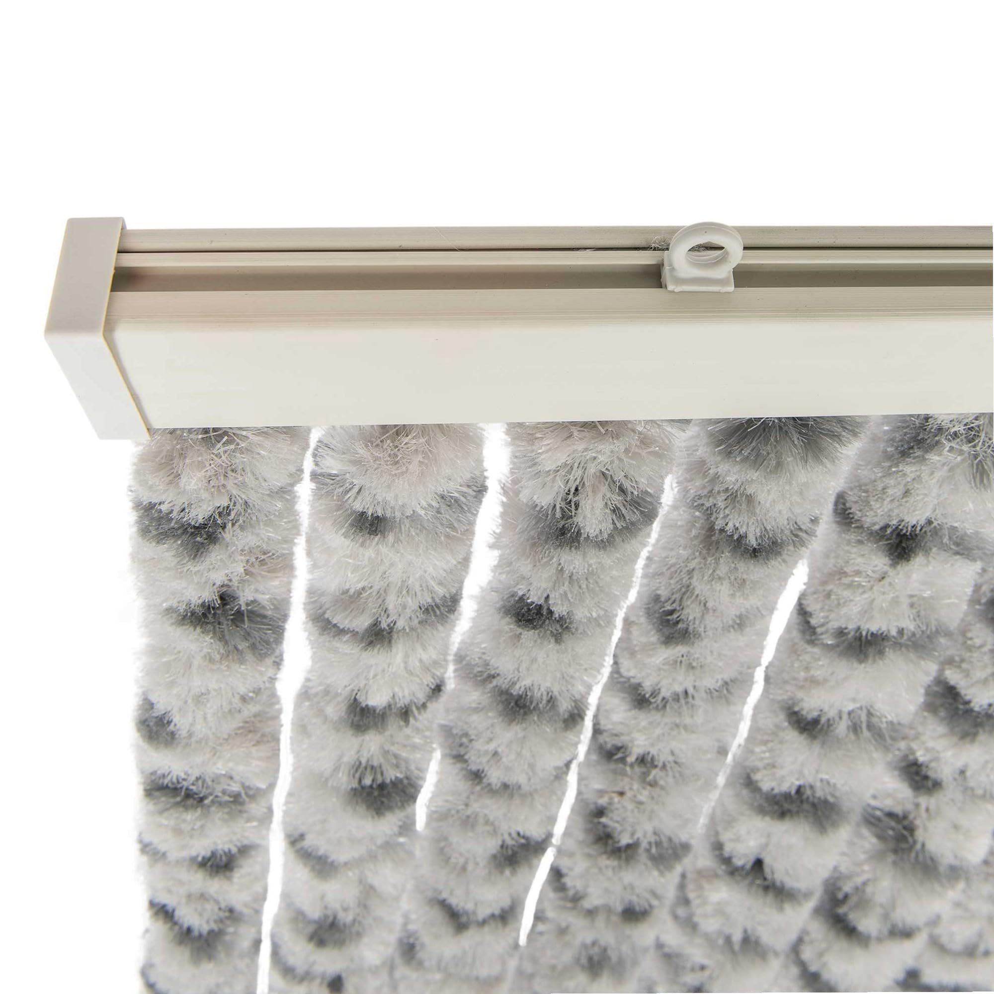 WerkaPro 10776 - Rideau de Port Chenille - 90 x 220 cm - Gris clair et Anthracite - Rideau Ajustable - Traité anti UV