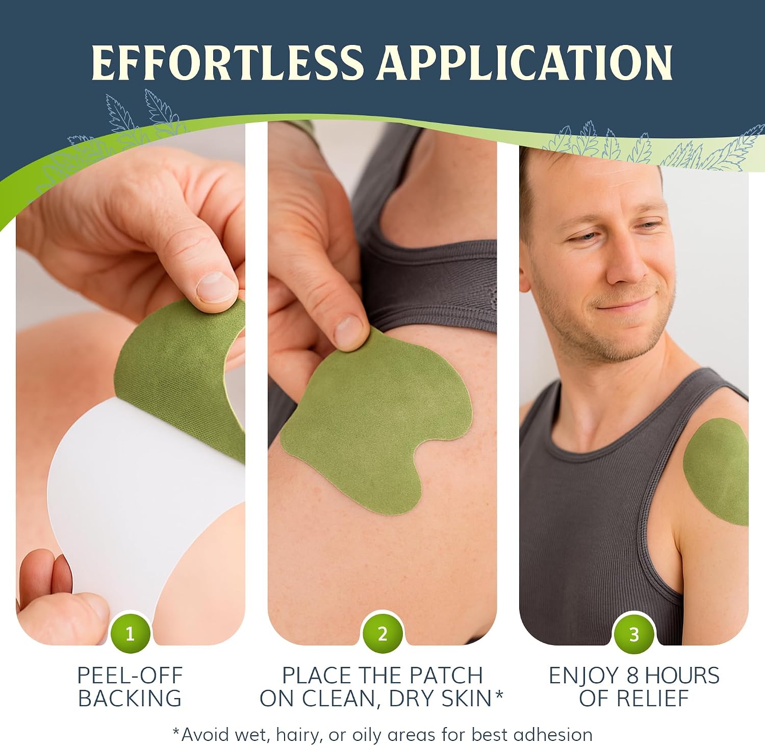 FlexiShoulder Natural Shoulder Relief Patch - Transdermal Herbal Warming Patches with Wormwood - Long Lasting Help for Muscle, Joint & Rotator Cuff Tension, Stiffness, Strain, Discomfort - 12 Pack