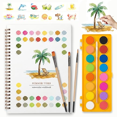 Watercolor Painting Kit for Adults & Beginners: Includes Summer Beach