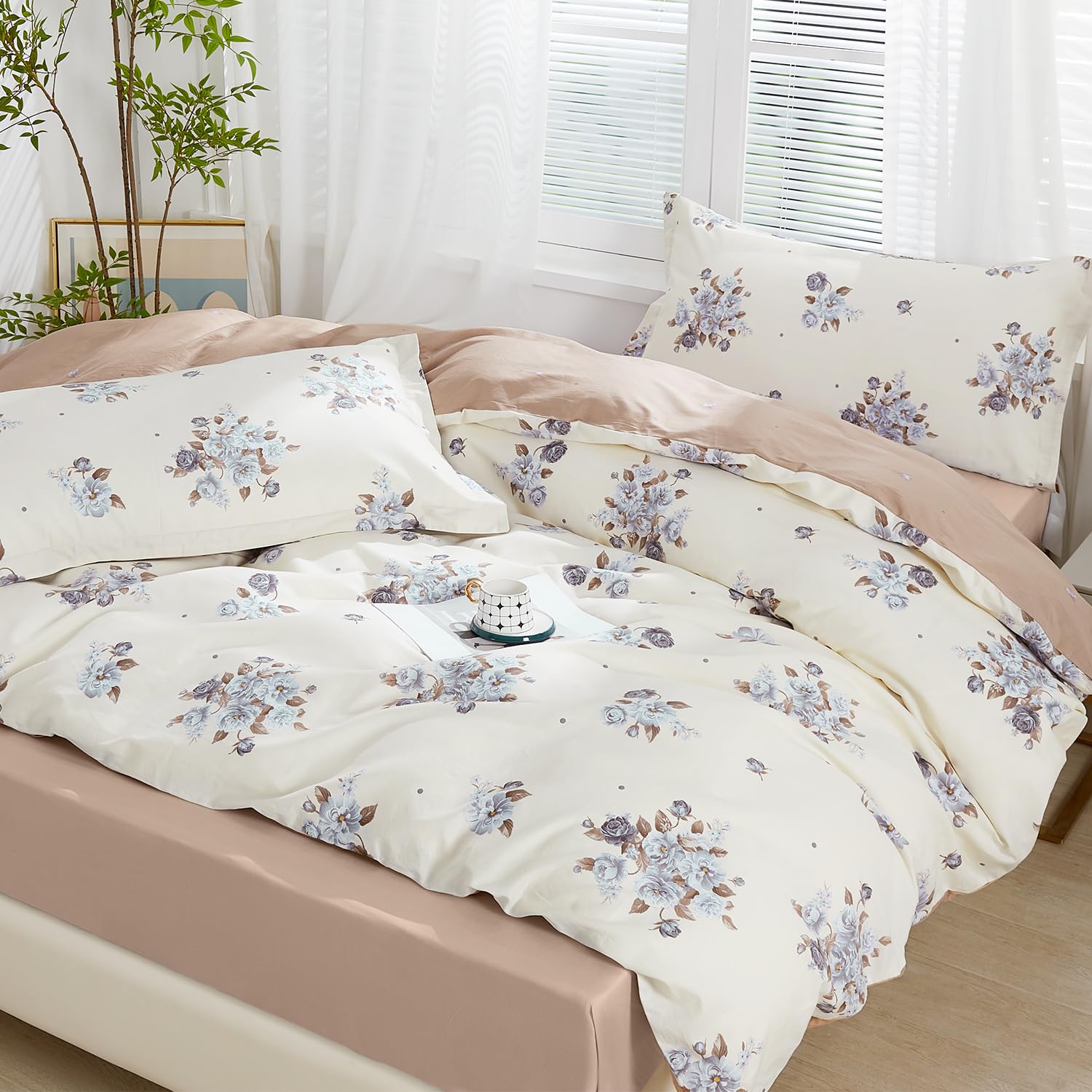 SAPHREAS Ensemble De Housse De Couette à Carreaux Gris Pour