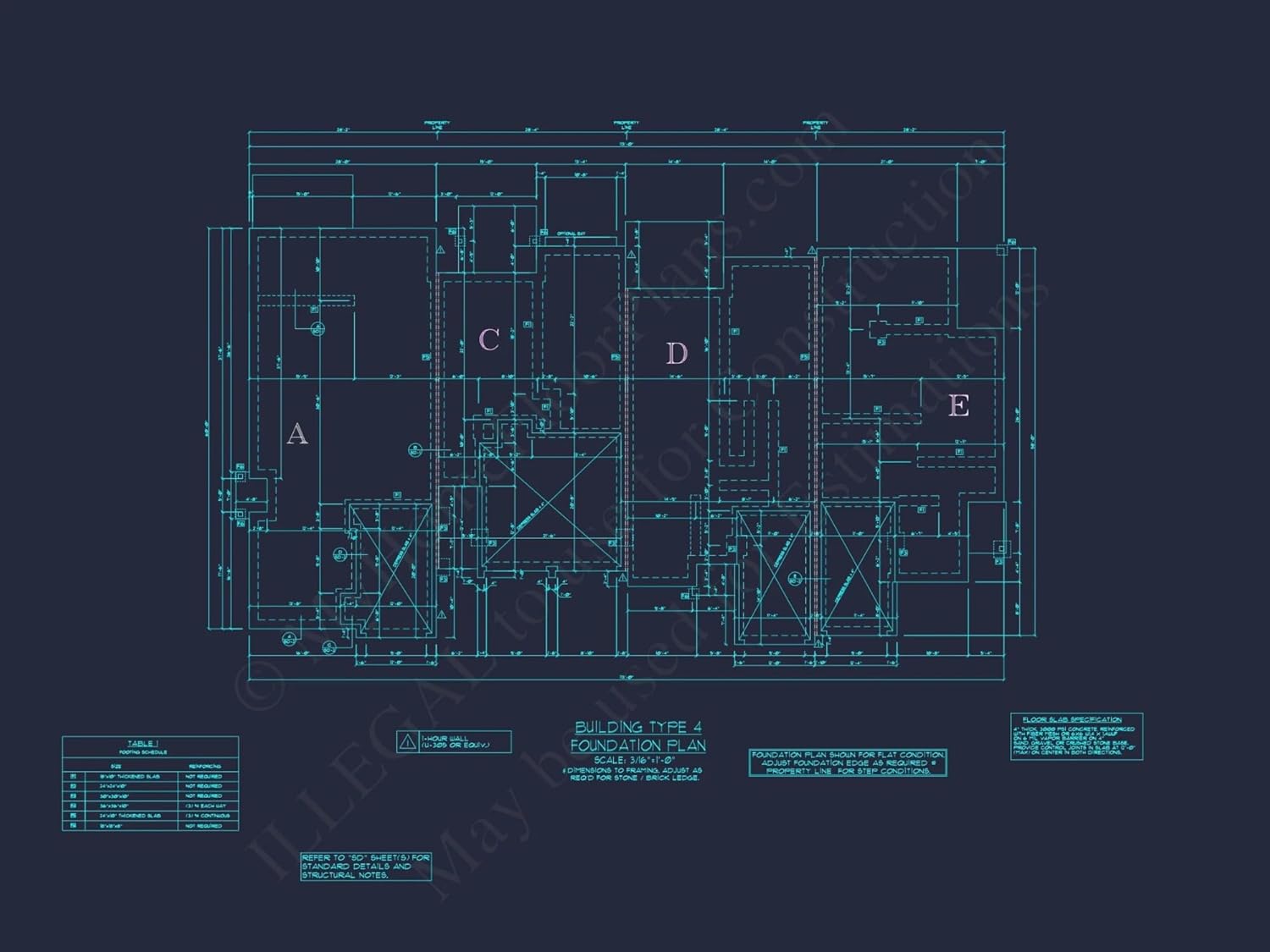 8-1930-4 Townhouse Plan - Stylish 2-Bedroom Townhouse Floor Plan with CAD Blueprint Design
