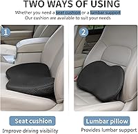 Vista 2 de Cojín de asiento de automóvil, almohadilla de asiento de espuma viscoelástica para ciática y alivio del dolor de espalda baja, cojín de asiento