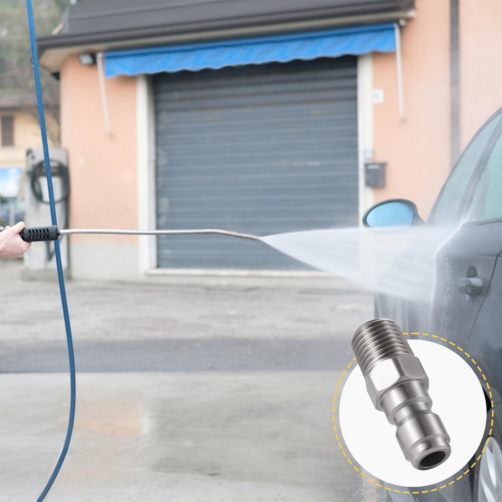 SAVITA 8Pz Giunto Idropulitrice, NPT 1/4 Pollice Acciaio Inossidabile Raccordi a Innesto Rapido Accessori Idropulitrice Maschio Femmina con Filettatura Interna Esterna (Argento)