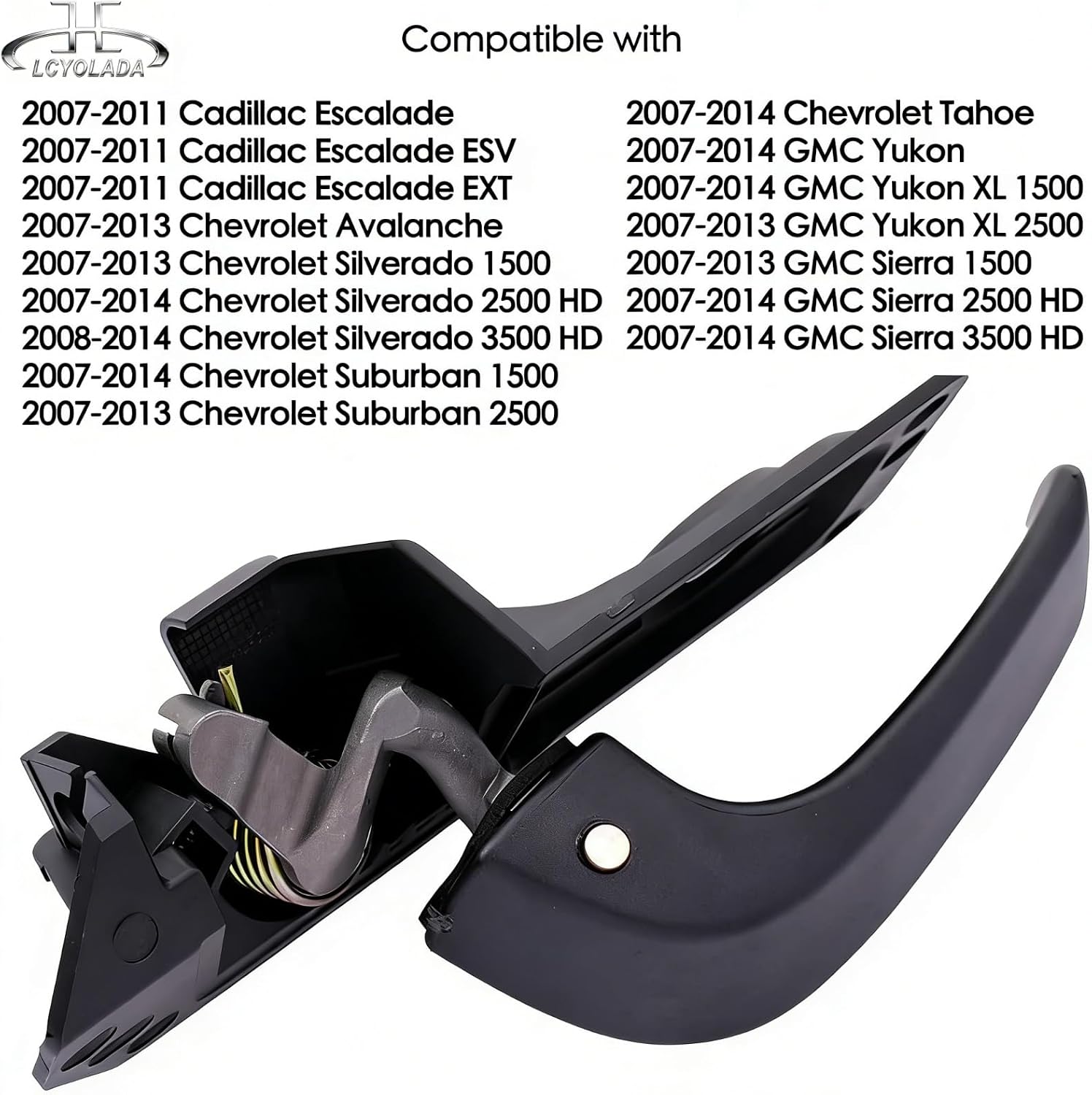 Interior Inside Front Right Passenger Door Handle Compatible with 2007-2014 Chevy Silverado Avalanche Suburban Tahoe Escalade Sierra Models, Replace OE# 80375,20833602