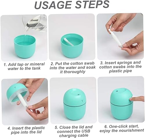 Miniatura 5 de Mini humidificador de 2 modos recargable portátil pequeño humidificador con apagado automático para dormitorio, coche, oficina, plantas, viajes y