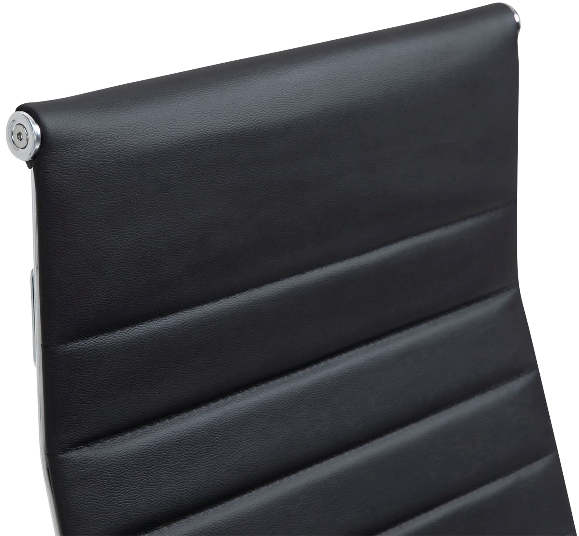 CLP Silla de Oficina ergonómica Kolumbus de Cuero auténtico, Silla de Escritorio Regulable en Altura, Capacidad de Carga hasta 150 kg Color:Negro