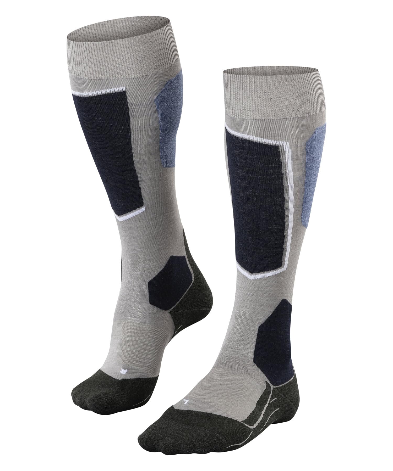 FALKE Kobiety Skarpety narciarskie SK6 Pro W Kh Wełniany materiał funkcjonalny Lyocell ciepłe supercienkie1 Para, Szary Mid Grey Melange 3539, 39-40