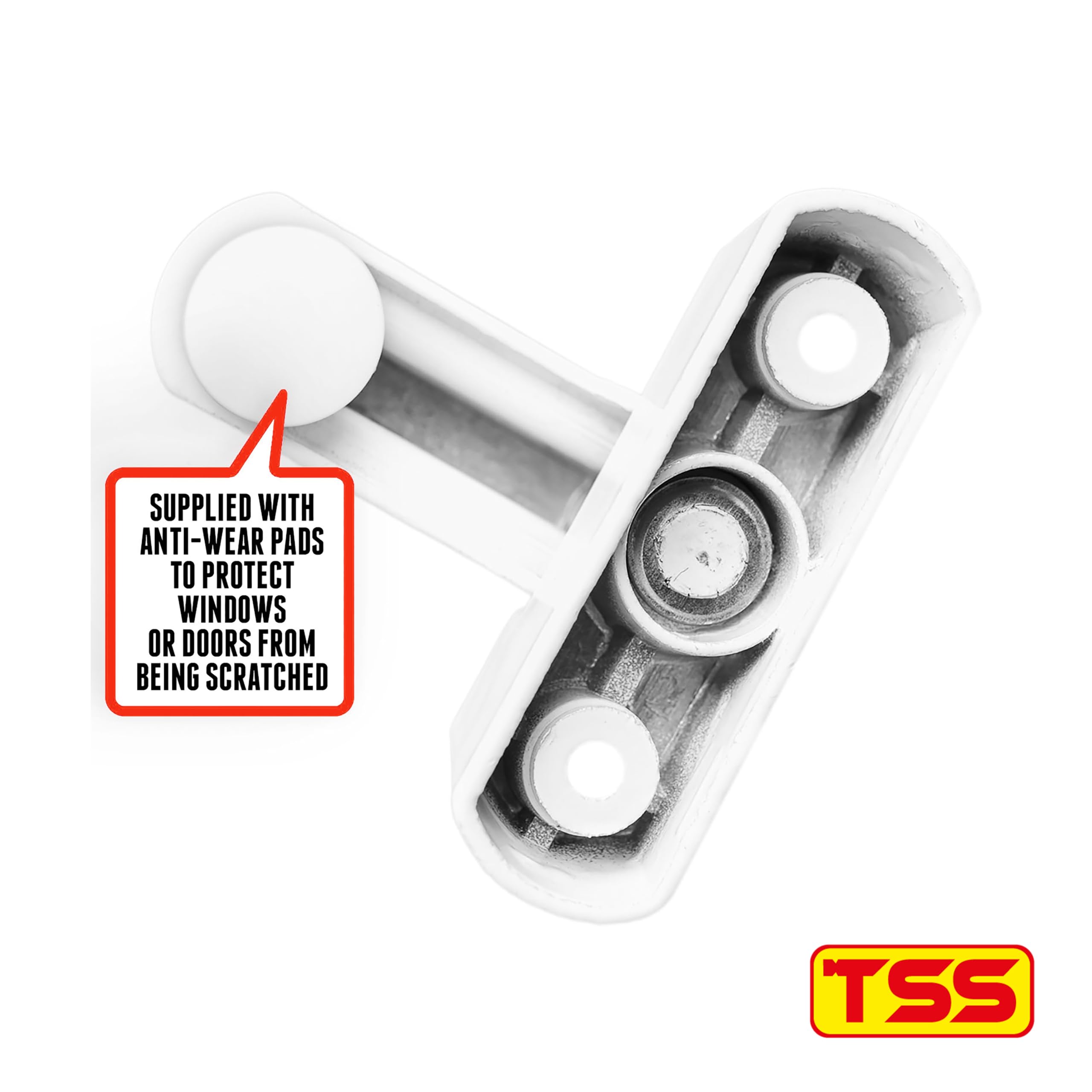 TSS 4X Pieces White Sash Jammers Window Locks for Additional Security. Door Jammer/Window Locks for UPVC Window Security/Door Security. Easy to Install. White Sash Jammer Window Lock - Image 4
