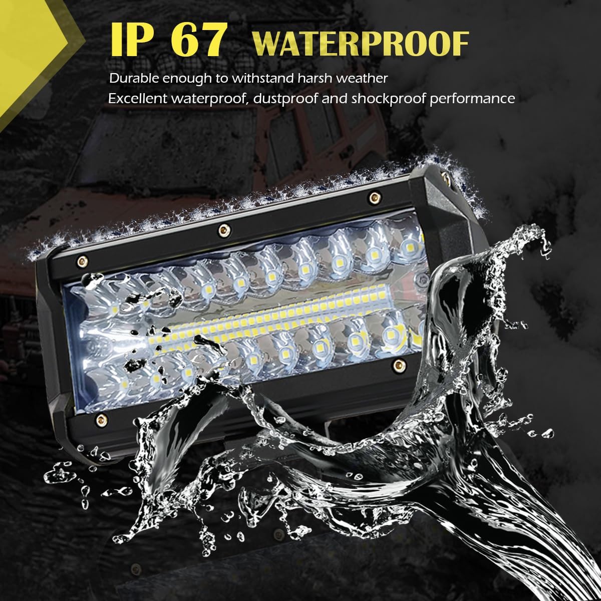 7 Inch LED Light Bar,150W 25,000LM Spot Flood Combo Beam LED Pod Lights for Tractors, Off Road Lights Pods Fog Lighting Work Lights for UTV ATV SUV Truck Tractor Pickup Boat (2 Pcs)