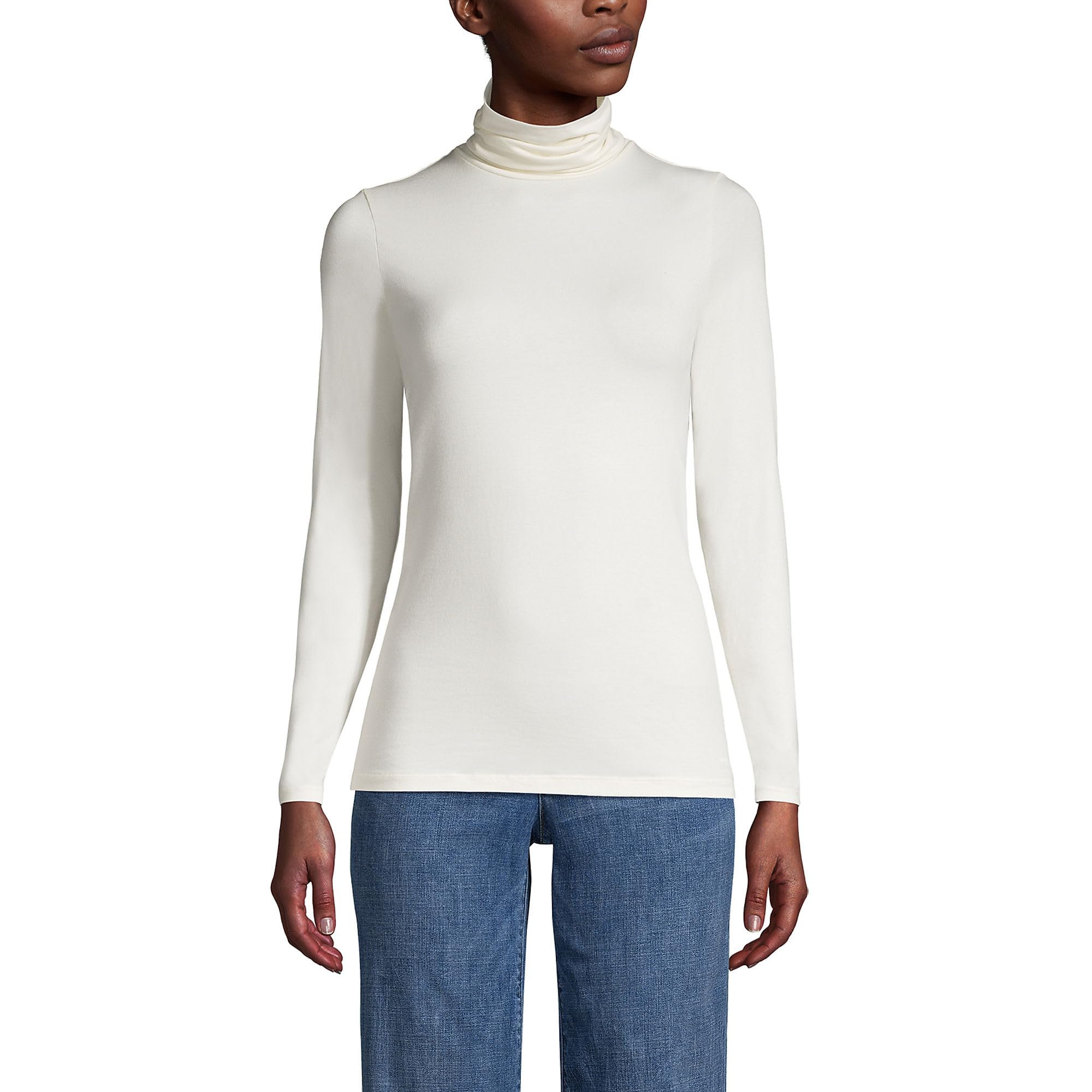 Lands' End Lightweight Jersey Long Sleeve Turtleneck