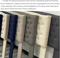 Vista 13 de 24KF Cabecera tapizada con terciopelo con diseño de botones capitoné, tamaño King/California King, cómoda, a la moda, acolchada, color gris