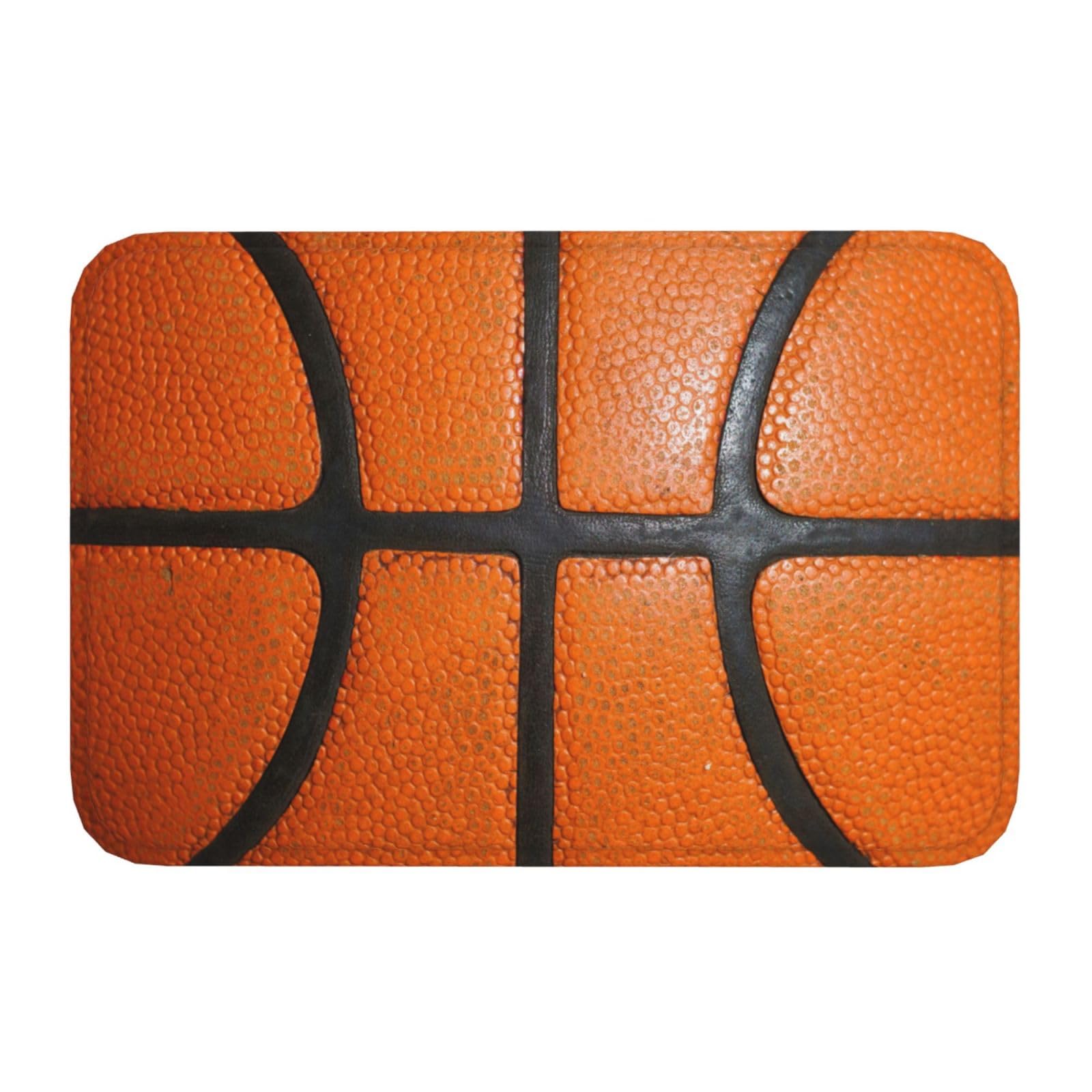 Jbofyee Basketball Texture Bath Mat Non-Slip Soft Microfiber Bathroom Rugs Washable Bathmat, Carpet Rug Entryway Decor for Tub Shower Room Floor,