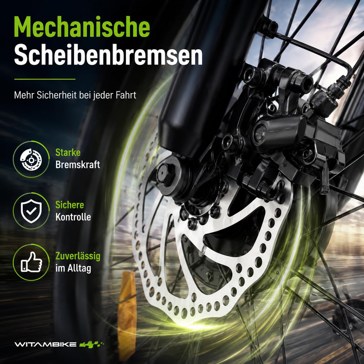 E-Bike 250W Motor 48V20 Akku 7-Gang mit Federdämpfung Scheibenbremsen | 25 km/h Höchstgeschwindigkeit, 100-120 km Reichweite, Scheibenbremsen, Herren & Damen, Stadt & Gelände