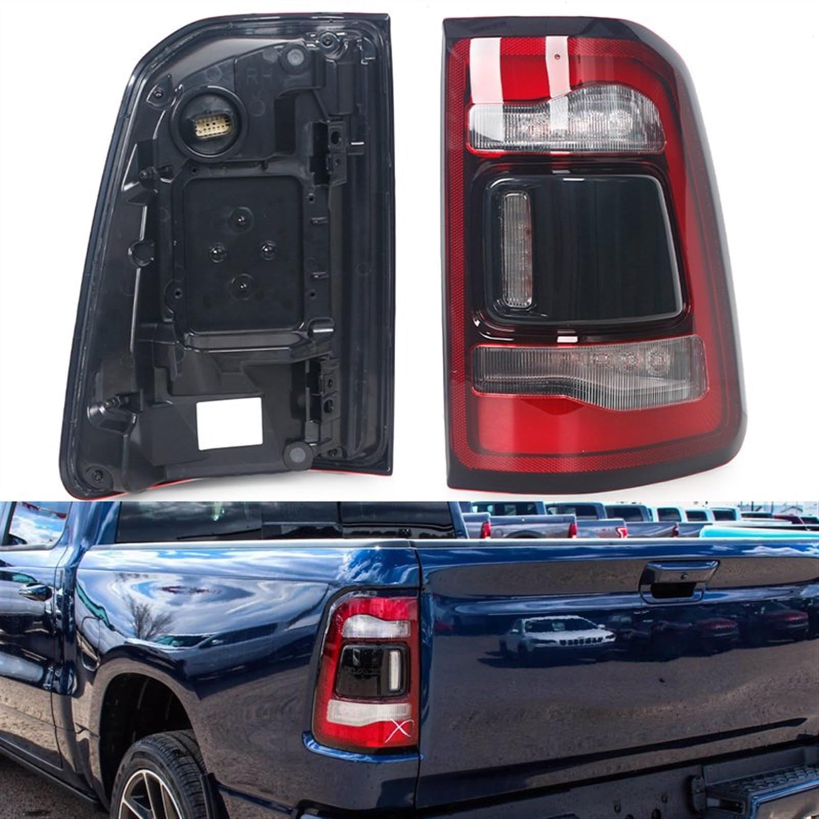 Pair LED Tail Light For Dodge RAM 1500 2019-2022 Rear Brake Stop Lamp Taillamp | UK