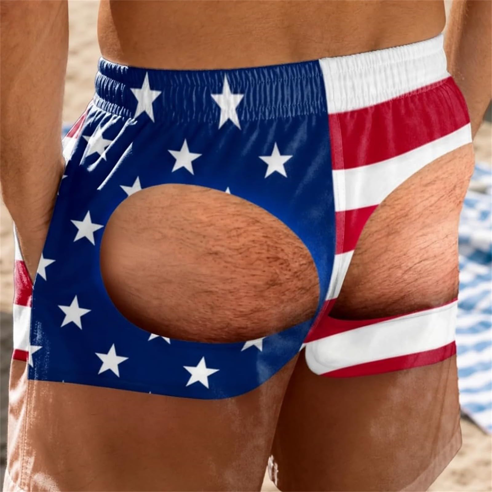 CHUNOTU Swimming Shorts Men 2026 Funny Flag Hairy Big Booty Swim Trunks, A01-hot Pink - Image 3