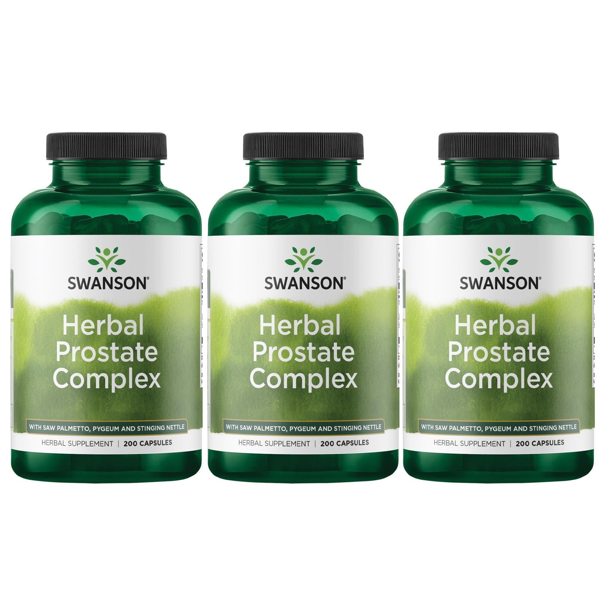 Swanson Herbal Prostate Complex, Men's Supplement, 200 Capsules, 3 Pack 200 Count (Pack of 3)