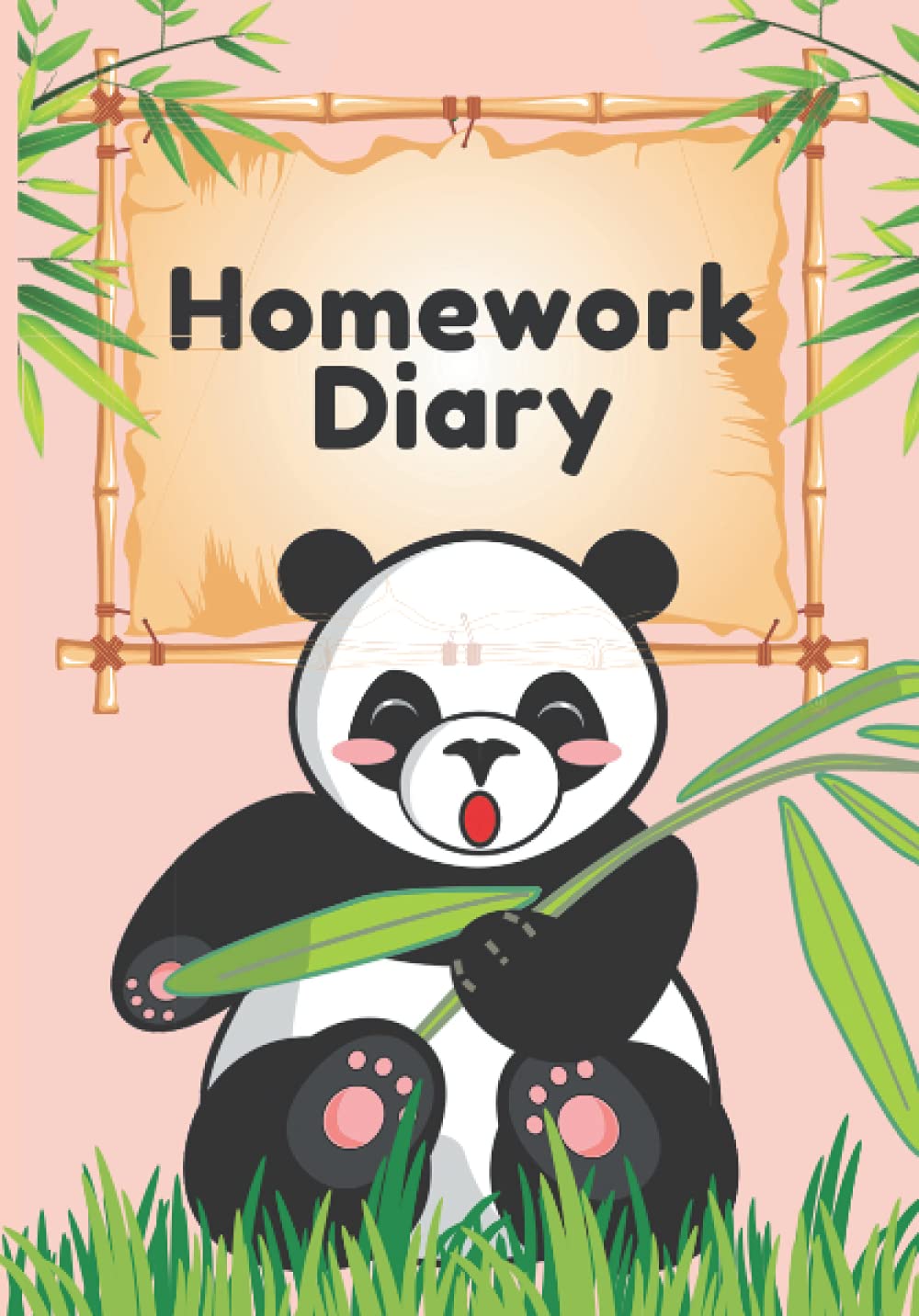 Homework Diary: Cute Panda two page weekly planner for college or school | Track subjects, description and due date | Great way for students to get organised