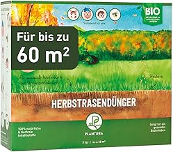 Plantura Bio-Herbstrasendünger, 3 Monate Langzeitwirkung, Kaliumdünger für maximale Winterhärte, Streuwagen geeignet, 3 kg für 60 m²
