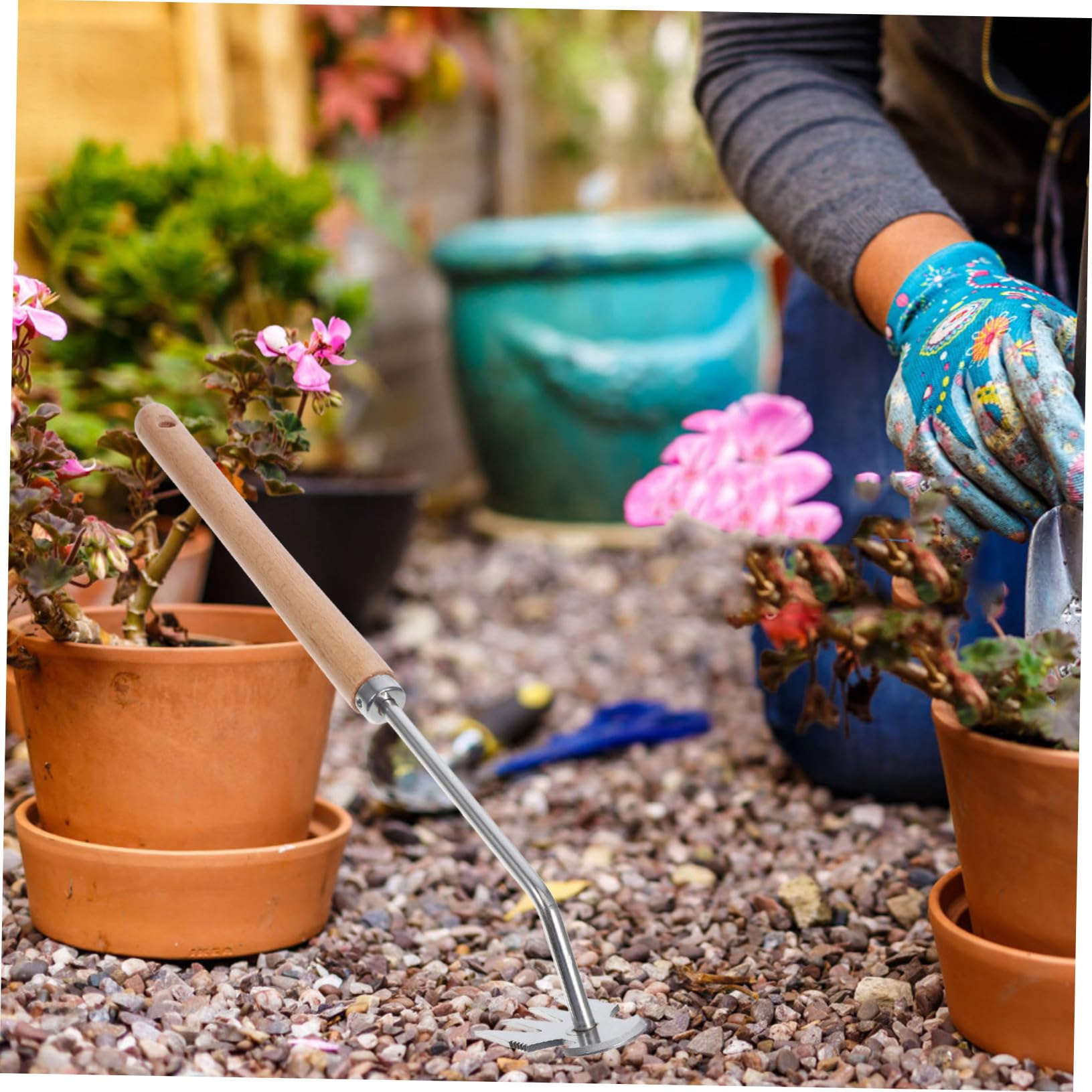 BESPORTBLE 3pezzi Estirpatore Manuale Professionale Acciaio Inossidabile per Giardinaggio Strumento Ergonomico per Rimozione Erbacce con Manico per Cortili e Giardini