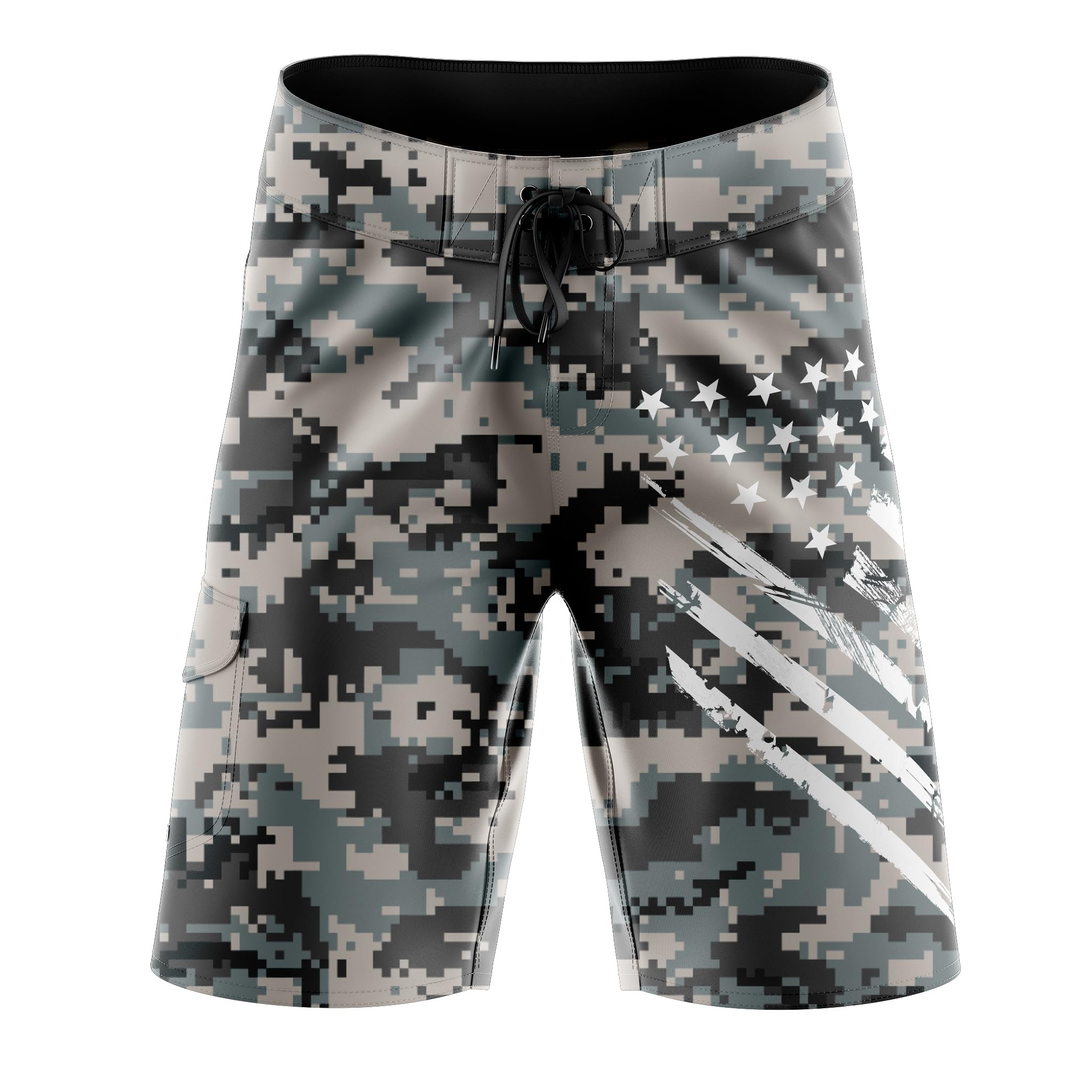 Tactical Pro Supply American Board Shorts - American Flag Board Shorts | Men's Swimwear, American Flag Swim Trunks with Pockets