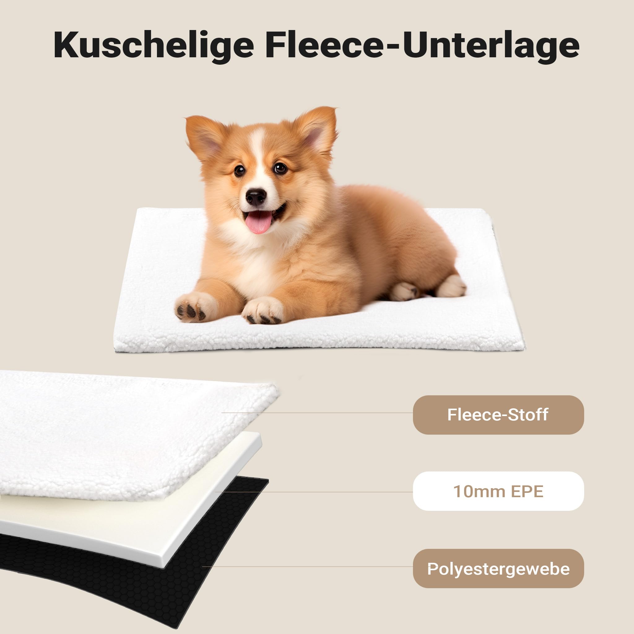 Wiltec Faltbare Transportbox für Hunde, Katzen M (58x46x53 cm), robust, leicht, sicher, Hundebox mit entnehmbarem Kissen, Schwarz