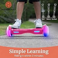 Vista 29 de Hoverboard con altavoz de música, ruedas LED de 6.5 pulgadas, luces de auto equilibrio, alcance máximo de 5/6 millas y 6.2 mph alimentado por motor
