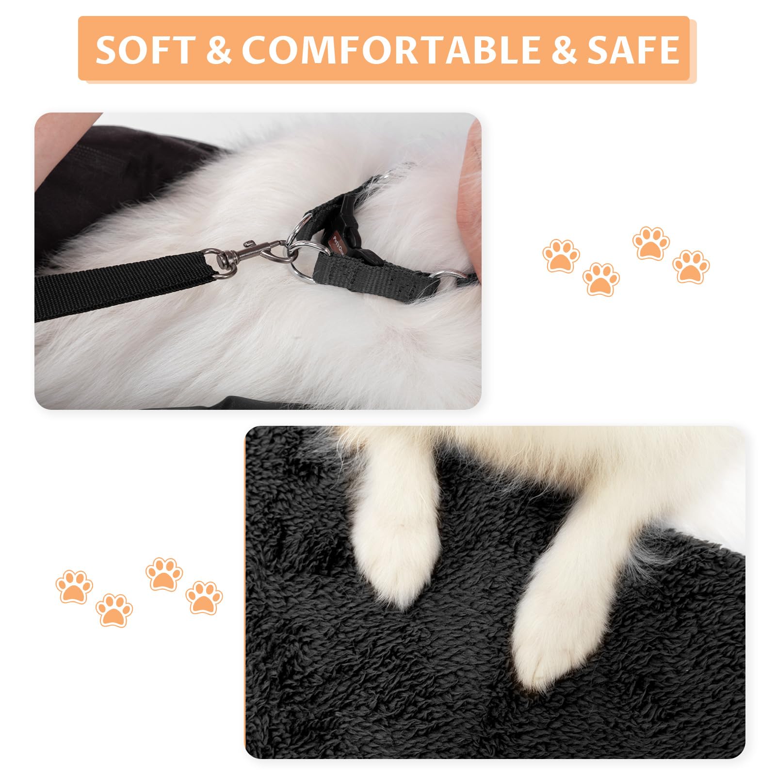 Petsfit Faltbare Hundetasche Hundetragetasche Schultertasche Tragetuch Welpentasche für Kleine Hunde Welpen Katzen,Schwarz