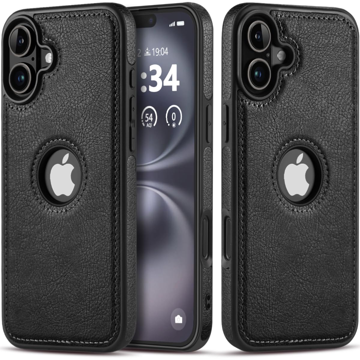 DOGODON Design Compatible with iPhone 16 Case Luxury Leather Business Vintage Slim Non-Slip Soft Grip Shockproof Protective Cover (2024) 6.1 Inch (