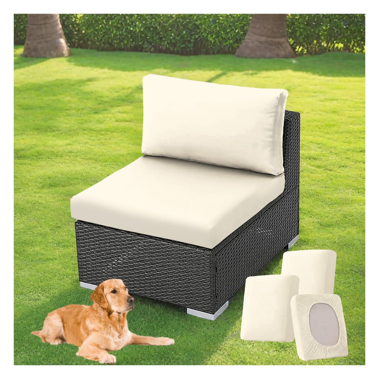 Sofabezug Für Terrassenstuhl, 70x79x102 Cm – Wasserdichter, UV-beständiger Bezug Aus 210D Oxford, Mit Kordelzug & Aufbewahrungstasche, Schwarz