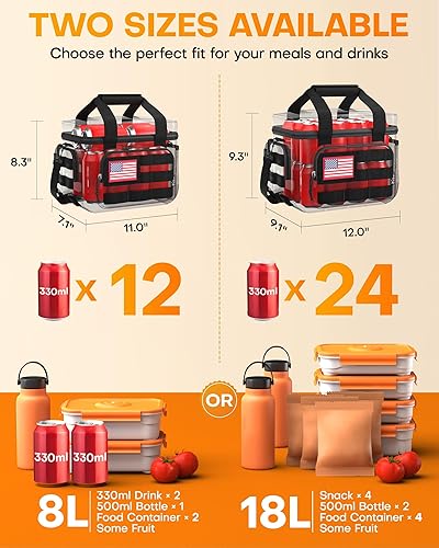 Miniatura 5 de HOTOR Lonchera para hombres y mujeres, bolsa de almuerzo aislada con múltiples bolsillos, bolsa térmica táctica para el trabajo, senderismo,