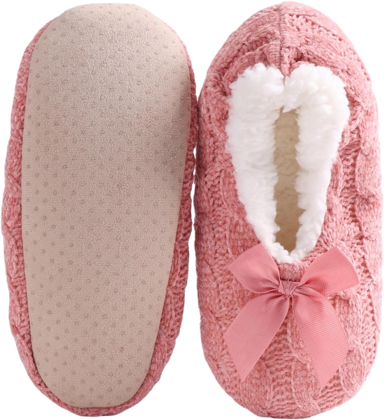 Cozy Fluffy Fuzzy Slipper Socks for Women ，Women's Non Slip Soft Sole House Slippers