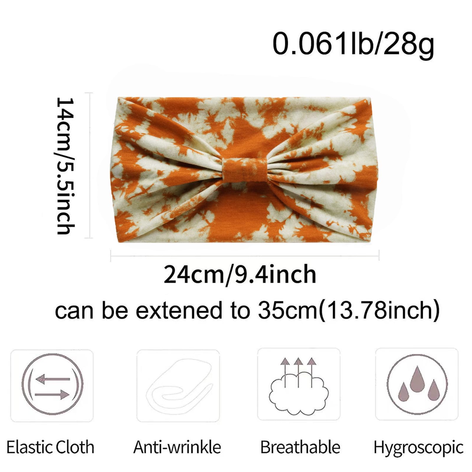 Head Scarfs for Women Wide Headbands Boho Fashion Knotted Head Bands for Adult Women Yoga Sport Hairbands Hair Accessories (6WDryColor3) - Image 2